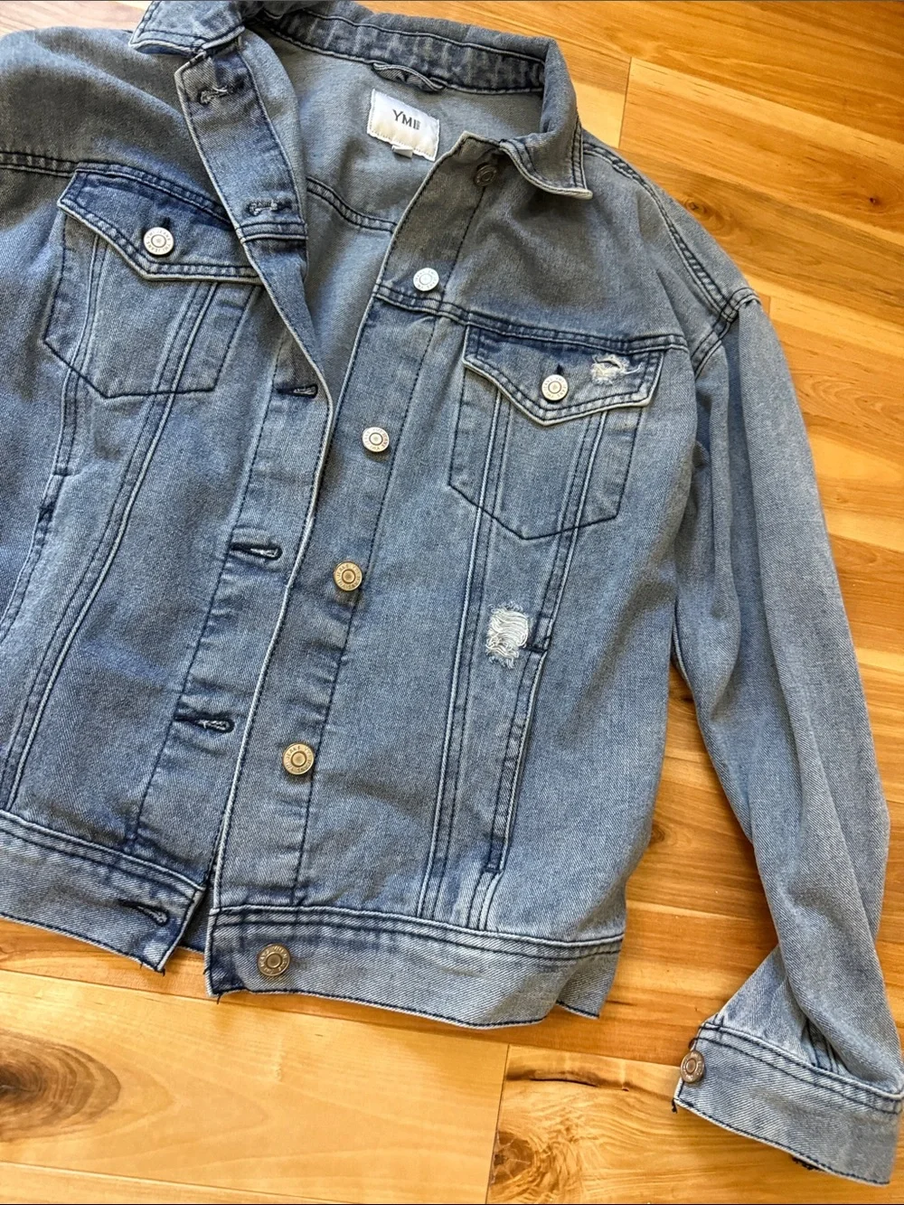 YMI Women's Washed Blue Denim Jacket